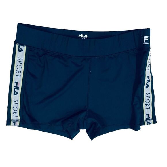 Fila Sport Blue Mid Rise Stretching Pull On Wicks Moisture Bike Shorts Sz XL - Picture 1 of 7